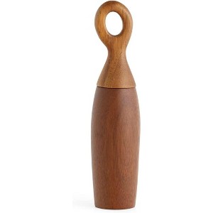 Nambe Portables Acacia Wood Salt or Pepper Mill, Refillable Spice Grinder, Manual Salt or Peppercorn Grinder, Wooden Mill with Handle - 1 of 4