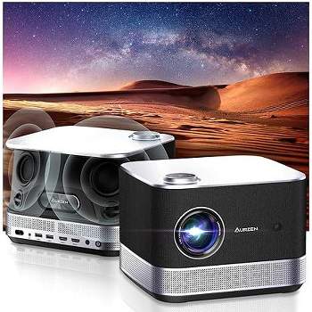 Aurzen Smart 3D Dolby Audio Projector with WIFI and Bluetooth, 4k Supported, Netfilx Licensed - Black