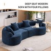 110'' Chenille Compression Curved Modular Sectional Sofa with High-Density Sponge and 4 Accent Pillows - 3 of 4
