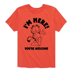 Boys' - Garfield - I'm Here Youre Welcome Short Sleeve Graphic T-Shirt - 1 of 4