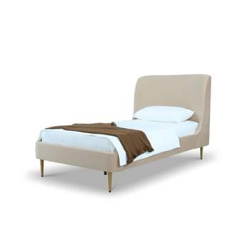 Twin Heather Velvet Upholstered Bed - Manhattan Comfort