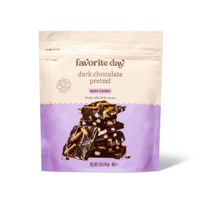 Dark Chocolate Pretzel Bark Crisps Candy - 5oz - Favorite Day™