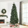 HOMCOM 7.5 FT Artificial Snow Dipped Christmas Tree with Pinecones, Holiday Home Indoor Decoration with Foldable Feet, Green - 2 of 4