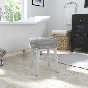 18" Sophia Tufted Backless Wood Vanity Stool - Hillsdale Furniture - 1 of 4