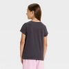 Girls' Short Sleeve Heart Graphic T-Shirt - Cat & Jack™ Charcoal Gray - 3 of 4