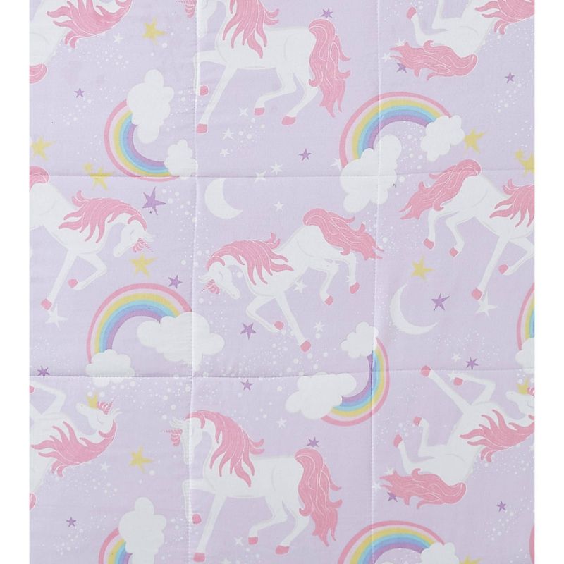 Full 4pc Rainbow Unicorn Kids&#39; Comforter Set Purple - My World, 4 of 6