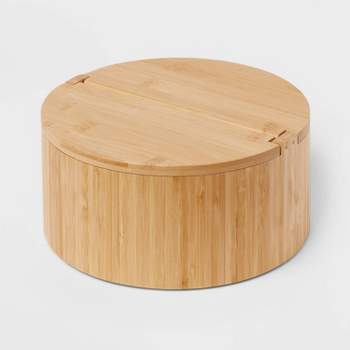 9" x 4" Circular Hinge Lid Bamboo Countertop Organizer - Brightroom™