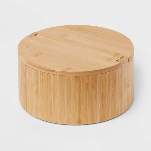 9" x 4" Circular Hinge Lid Bamboo Countertop Organizer - Brightroom™ - image 1 of 4