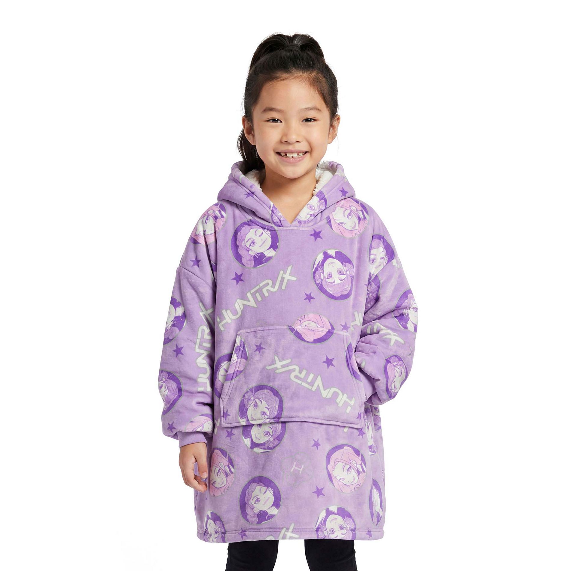 KPop Demon Hunters Girls Huntrix Circle Portraits Wearable Blanket Hoodie