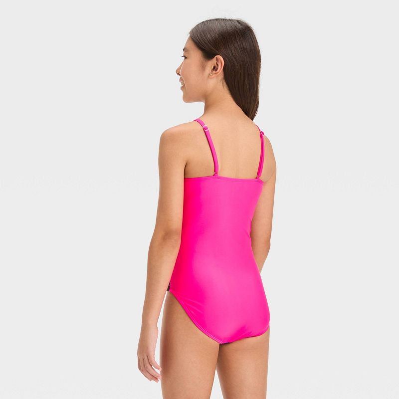 Girls&#39; Tropical Ombre Abstract Printed One Piece Swimsuit Set - art class&#8482;, 4 of 6