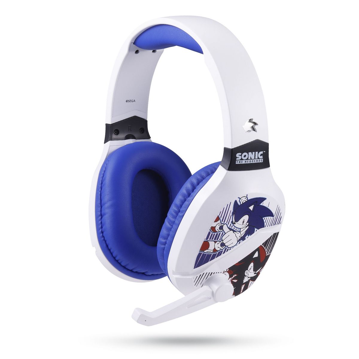 Sonic The Hedgehog Wireless Bluetooth Gaming Headset, Low Latency, Cushioned Ear Cups, Boom Mic, Adjustable for PC & Phones
