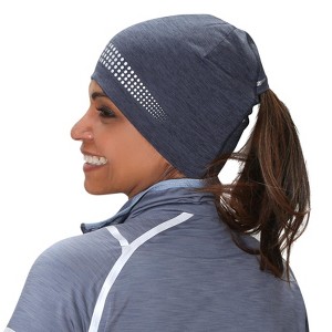 TrailHeads Ponytail Hat - Women’s Running Beanie with Reflective Accents - Skull Cap - 1 of 4