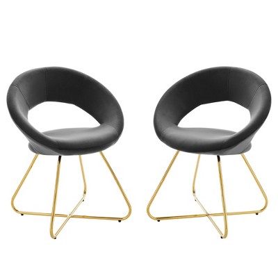 Modway Nouvelle-Performance-Velvet-Dining-Chair-Set-of-2