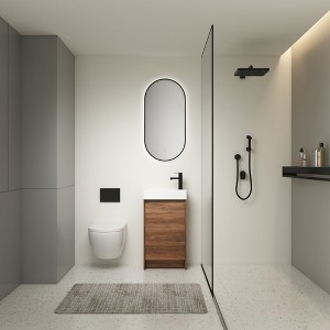 ChicFurnit Bathroom Vanities Modern Vanity with Sleek Design and Ample Storage for Bathroom Spaces, Brown,18.11”*10”*33.5" - 1 of 4