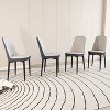 CAVINAS Modern PU Leather Dining Chairs, Set of 4 Kitchen Chair with Curved Backrest and Black Metal Legs - 4 of 4