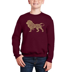 LA Pop Art Lion - Boy's Word Art Crewneck Sweatshirt - 1 of 3