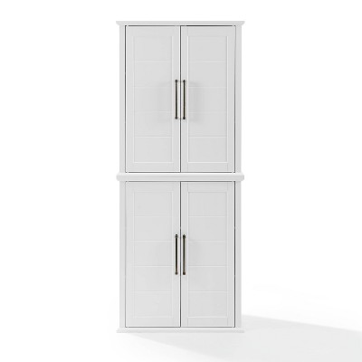 Bartlett Tall White MDF Freestanding Storage Pantry with Adjustable Shelves