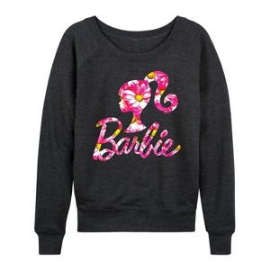 Women's - Barbie - Easter Lightweight French Terry Wide Neck Long Sleeve Shirt - 1 of 4