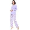 Casual Nights Women's Jersey Knit Long-Sleeve Top and Mircro Fleece Bottom Pajama Set - 2 of 4