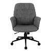 APRILSOUL Modern Upholstered Tufted Office Chair with Arms, Gray - 2 of 4