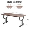 Whizmax Farmhouse Dining Table for 6 People, 70.8-Inch Rectangular Rustic Kitchen Wood, Dining Table Table with Heavy Duty Metal Legs for Dining Room - 2 of 4