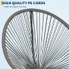 3-Piece Outdoor Seating Acapulco Chair Set, Modern Patio Furniture Set With Woven Rope Chairs and Glass Top Table for Deck, Balcony, Poolside - 3 of 4