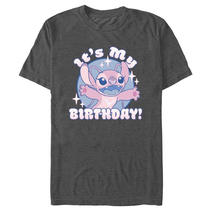 Men's Lilo & Stitch Angel It's My Birthday T-Shirt, 1 of 6