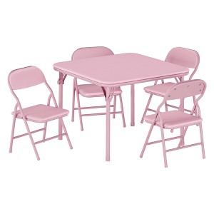 Folding Children's Table and Chair Set, 1 Table + 2 Chairs, Colorful - 1 of 4
