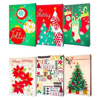 Lindy Bowman Pack of 6 Assorted Medium Christmas Holiday Gift Boxes