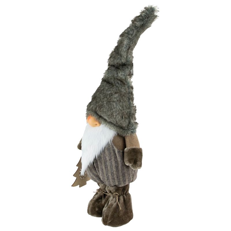 Northlight 33" Brown and White Woodland Gnome with Striped Pants Christmas Figurine, 3 of 5