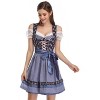 Vintage 3-Piece Midd Dress Costume Floral Embroidered Dress with Crop Top and Checkered Apron - 2 of 4