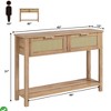 Console Table 43 Inch Rattan Console Table, Entryway Table with 2 Drawers Storage Shelf Woven Design - 2 of 4