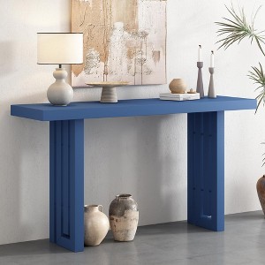 Modern Unique Designed Oak Veneer Console Tables for Entryway, Slim Wooden Minimalist Entryway Table for Home Office,Living Room - 1 of 4