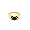 Slate by Rebl Agate & Enamel Ring  18K Gold Plated Stainless Steel with Black Agate - 2 of 4