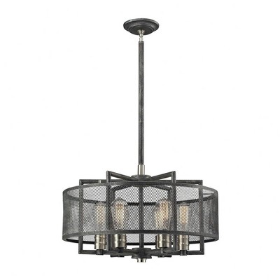 Elk Home Slatington 6 - Light Chandelier in  Brushed Nickel/Silvered Graphite