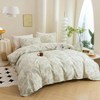 Vintage Green Leaves Duvet Cover Set, 100 Cotton, Queen Size - 3 of 4