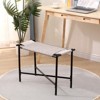 VisioGear Rectangle Ottoman, Vanity Stools for Entryway, Footstool for Living Room, Gray, 23.62"*11.42"*17.32" - 4 of 4
