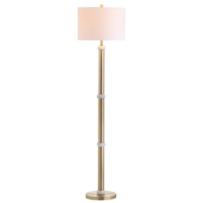 60.5" Metal/Marble Gregory Floor Lamp (Includes LED Light Bulb) Gold - JONATHAN Y