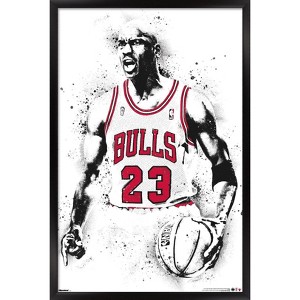 Trends International Michael Jordan - Watercolor Framed Wall Poster Prints - 1 of 4