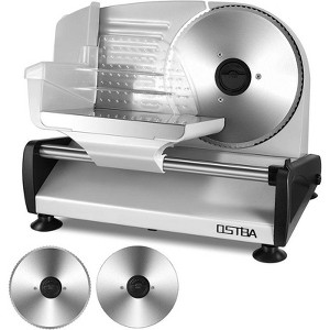 OSTBA 200W Electric Meat Slicer, 2 Removable 7.5” Stainless Steel Blades, Adjustable Thickness, Child Lock, Easy to Clean for Meat, Bread & Cheese - 1 of 4