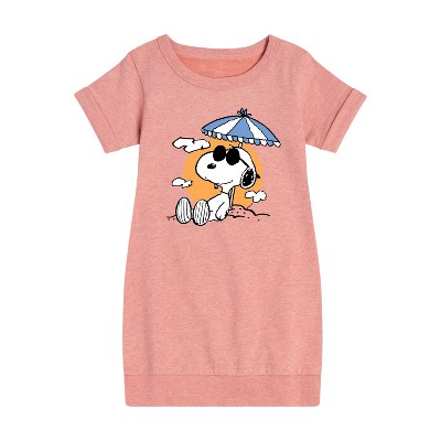 - Peanuts - Snoopy's Beach Day Graphic Short Sleeve Fleece Dress