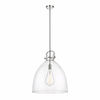 Newton Bell - 1 Light Stem Hung Pendant In Industrial Style-23.88 Inches Tall and 18 Inches Wide