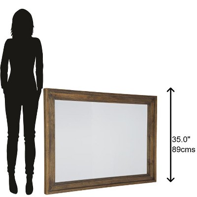 Bedford Park 48" Brown Mango Wood Rectangular Wall Mirror