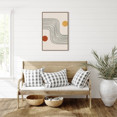 Minimal Shapes #6 Abstract Canvas Art with Bronze Frame