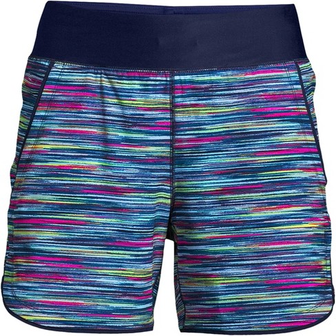 Lands' End Women's 5 Quick Dry Elastic Waist Board Shorts Swim Cover-up  Shorts With Panty Print - 2 - Deep Sea Navy/spaced Dye : Target