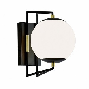 Norwell Lighting Cosmos 1 - Light Wall Light in  Matte Black/Satin Brass - 1 of 1