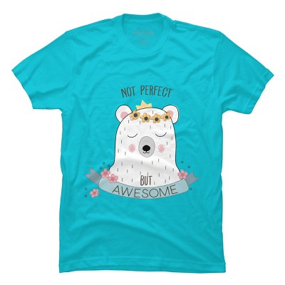 Men's Design By Humans I'm Awesome Flower Crown Polar Bear By T-Shirt