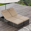 Outdoor Chaise Lounge Chairs Set of 2 with 5-Position Adjustable Backrest and Cushions for Patio Beach Deck Backyard - 3 of 4