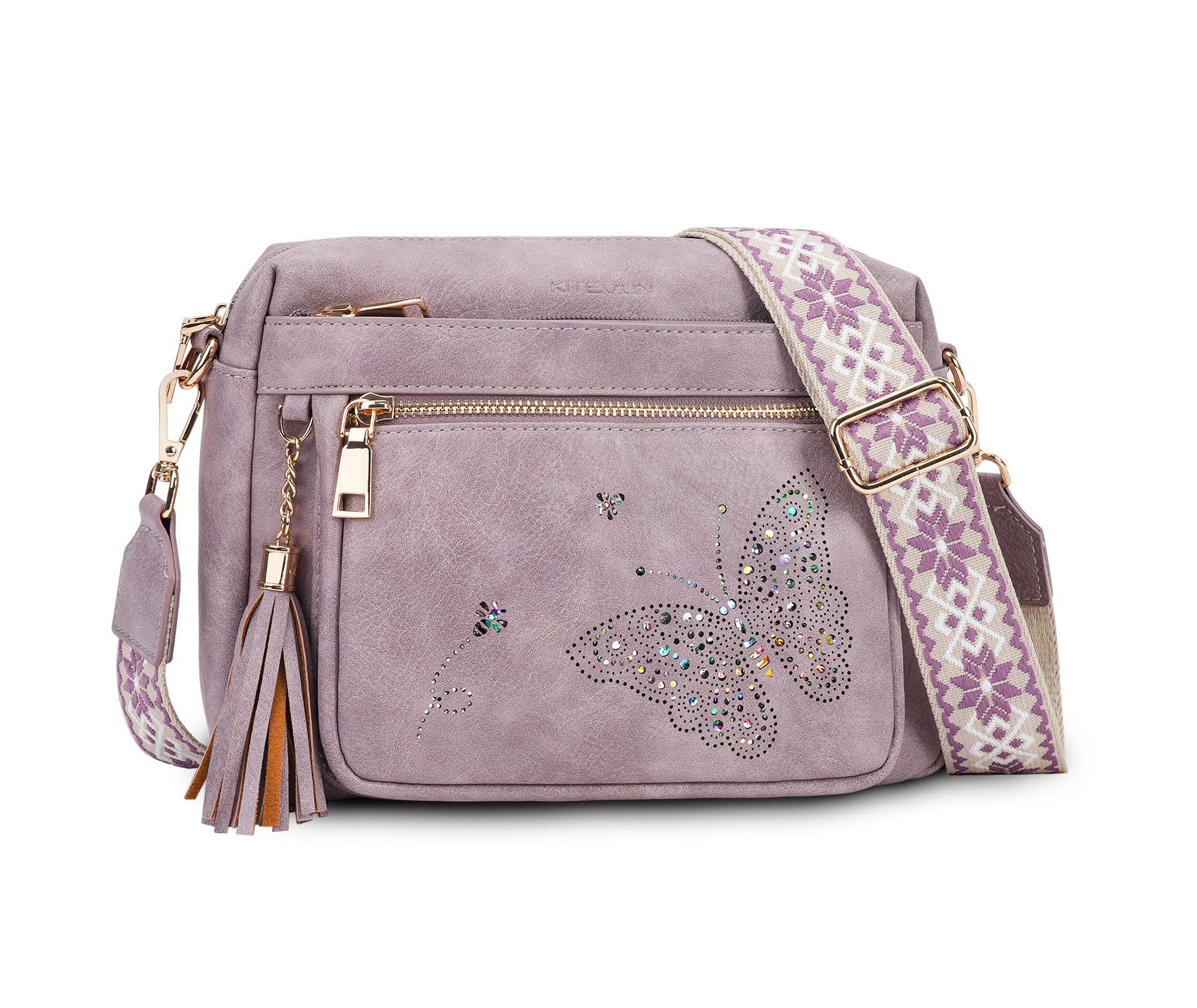 Crossbody Bags for Women Trendy Leather Crossbody Purse Shoulder Handbags Butterfly Design