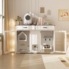 FUFU&GAGA White Cat Cabinet Clear Acrylic Cabinet Door Built-in Scratching Board Scratching Rod Jump Board Lights - 2 of 4